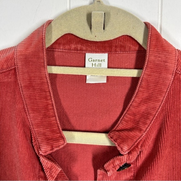 Garnet Hill Pink Corduroy Button Front Long Sleeve Blazer Medium - Picture 6 of 7